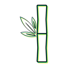 Bamboo leaf icon, nature tropical symbol design, web sign vector illustration .