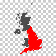 England of The United Kingdom of Great Britain and Northern Ireland map, detailed web vector illustration .