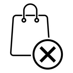 Shopping bag line icon, supermarket paper plastic package sign, eco shop vector illustration .