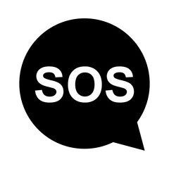 SOS help icon, safety support alert flat design, save vector illustration .