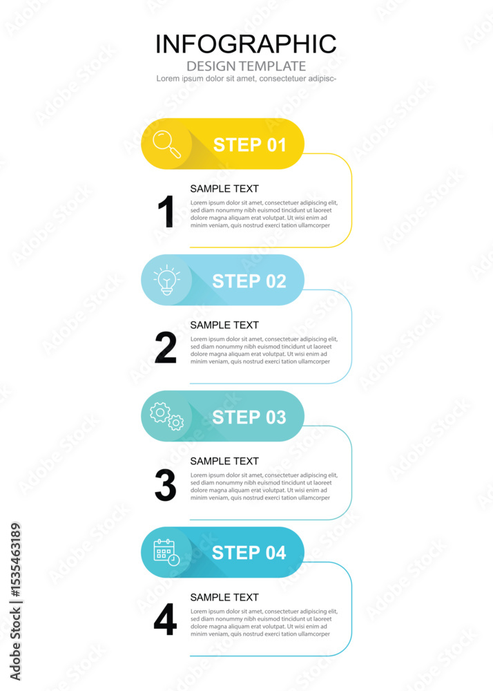 Poster infographic 4 options design elements for your business data. vector illustration