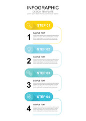 Infographic 4 options design elements for your business data. Vector Illustration