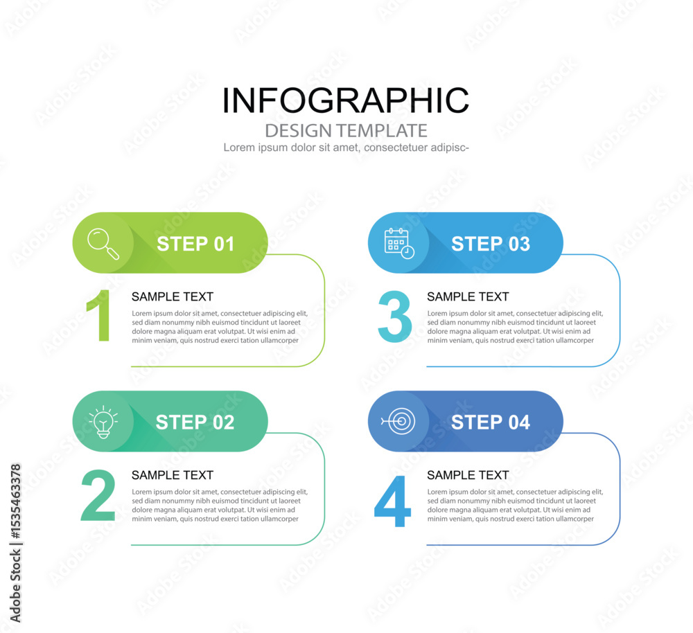 Poster infographic 4 options design elements for your business data. vector illustration