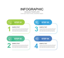  Infographic 4 options design elements for your business data. Vector Illustration