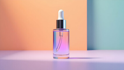 A sleek, square glass dropper bottle