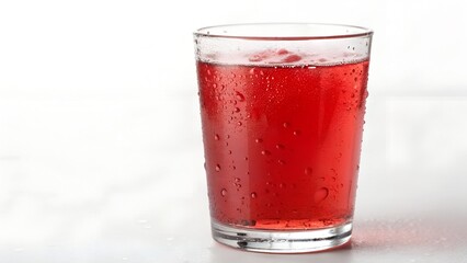 Glass of fruit punch isolated on white background high clarity