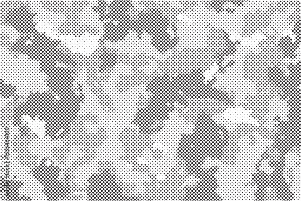 Aufkleber Abstract halftone seamless camouflage pattern. Repeating digital dotted hexagonal camo military texture background. Abstract modern fabric textile ornament. Vector illustration.	