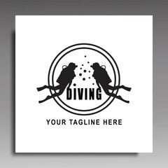 Diving and icon vector design template. Illustrator vector with white background