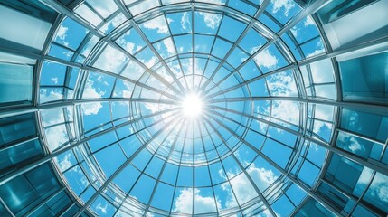 Modern Glass Dome Interior Architecture, Transparent Structural Light Play