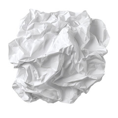Crumpled White Paper Texture Graphic , PNG isolated cut out image
