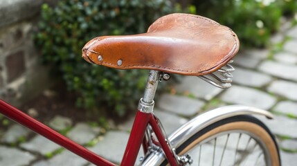 Vintage Bicycle with Worn Leather Seat