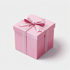 Obraz premium Exquisite Pink Gift Box with Ribbon , PNG isolated cut out image