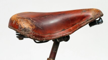 Vintage Bicycle with Worn Leather Seat