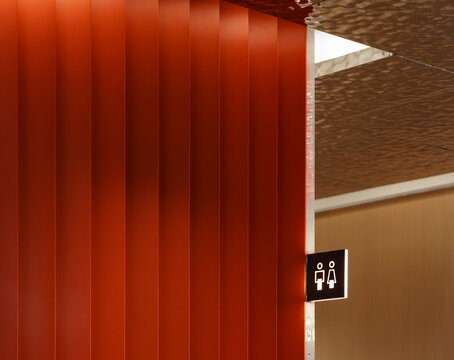 Striped decorative wall at the corner