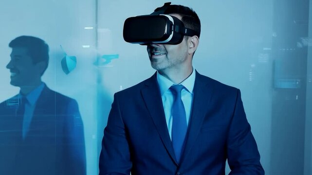 Businessman Exploring Virtual Reality