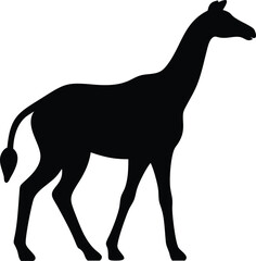 Fototapeta premium Giraffe Silhouette Isolated as Vector Clipart Graphic
