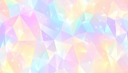 Obraz premium 「夢かわいいパステルクリスタル背景｜キラキラ輝くプリズムアート」