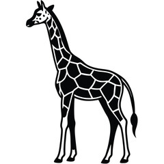 Obraz premium Giraffe silhouette vector graphic element for wildlife designs