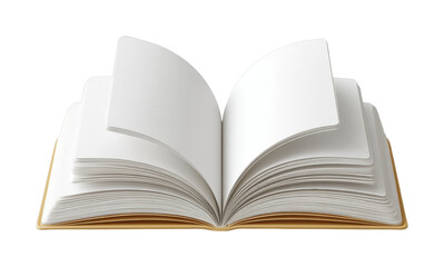 Open hardcover book with blank pages