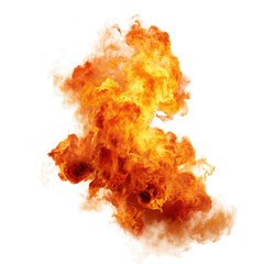 Explosive Fire Burst - Dramatic Flames , PNG isolated cut out image
