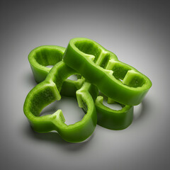 Vibrant Green Bell Pepper Slices: Culinary Photography, Food Background, Vegetable Texture