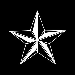 Minimalistic simple flat view of a black and white pictogram of a star.