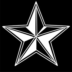 Obraz premium Minimalistic simple flat view of a black and white pictogram of a star.