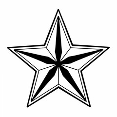 Minimalistic simple flat view of a black and white pictogram of a star.