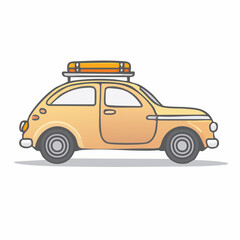 Fototapeta premium Vintage Cream and Beige Classic Car Icon Illustration