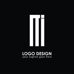 NI NI Logo Design, Creative Minimal Letter NI NI Monogram
