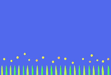 シンプルな蛍の舞う草むらのポストカード