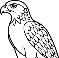 Obraz premium Hawk black silhouette on white background 