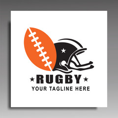 Rugby and icon vector design template. Illustrator vector with white background