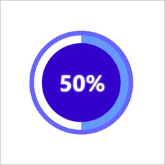 50% Complete Circle Progress Indicator Downloadable Graphic for Websites and Presentations