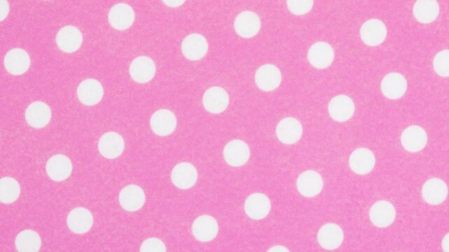Bright pink polka dot texture background zoom in and rotate