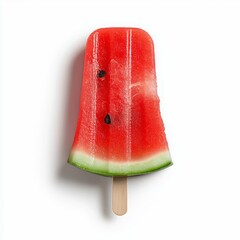 Watermelon popsicle isolated on white background.