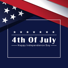 4th of July Independence Day Border with American Flag Elements