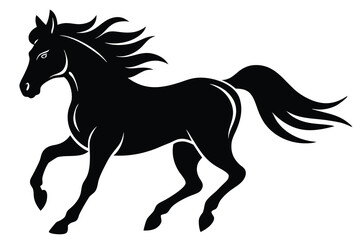 Fototapeta premium Elegant Black Horse Silhouette Running in Motion