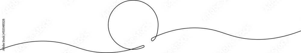 Wall mural round shape in continuous line art style in continuous line drawing style. minimalist round shape sk
