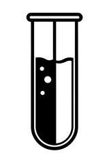 Black and White Test Tube with Divided Liquid - Vector Icon for Chemical Separation and Analysis
