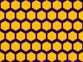 abstract background with hexagons. Seamless pattern gold hexagon shape on premium blue background.