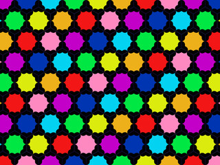 abstract background with hexagons. Seamless pattern with colorful hexagon shape.