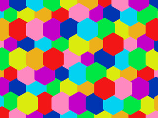 abstract background with hexagons. Seamless pattern with colorful hexagon shape.