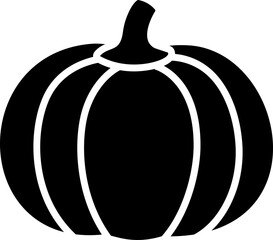 Autumn harvest pumpkin silhouette Icon Isolated. 
Fall pumpkin silhouette flat vector illustration.
Transparent background.
