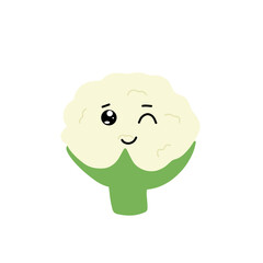Popular kawaii cauliflower variant expression face cartoon design
