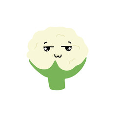 Popular kawaii cauliflower variant expression face cartoon design