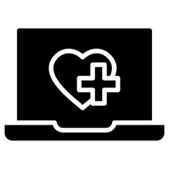 Obraz premium Online Health glyph icon
