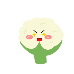Popular kawaii cauliflower variant expression face cartoon design