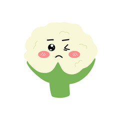 Popular kawaii cauliflower variant expression face cartoon design