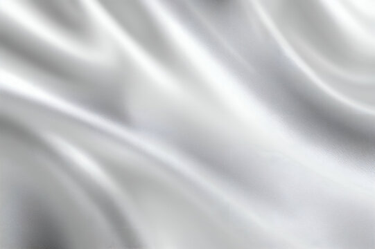 Elegant metallic silver waves with smooth reflections, creating a mesmerizing texture with light rays and a modern aesthetic